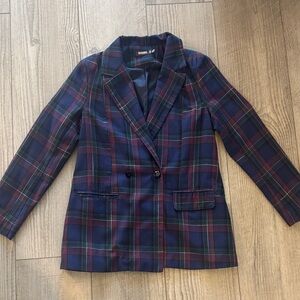 Missguided Multicolor Plaid Blazer